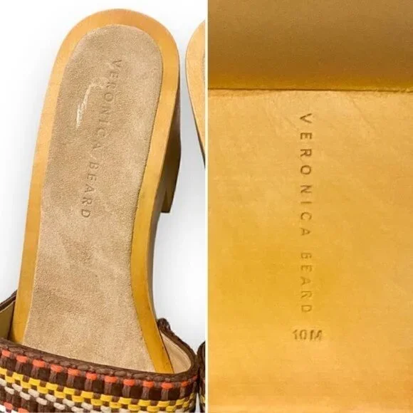 NIB Veronica BeardHannalee WovenClog Sandal Size 10, Brown multi